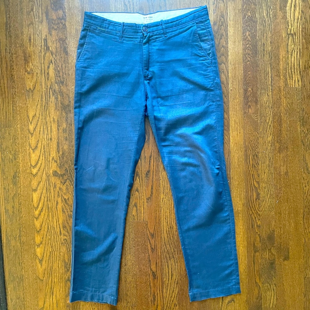 Gin Lane linen/cotton navy blue pants, 34x32